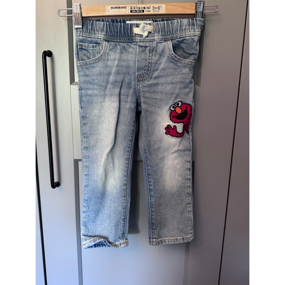 Toddler Kids Gap x Sesame Street Jeans Slim 3T Elmo Cookie Monster Embroidered